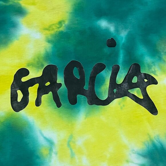 Oakland Athletics Tie‑Dye Jerry Garcia Grateful Dead Tee Green/Yellow Medium - Picture 6 of 8